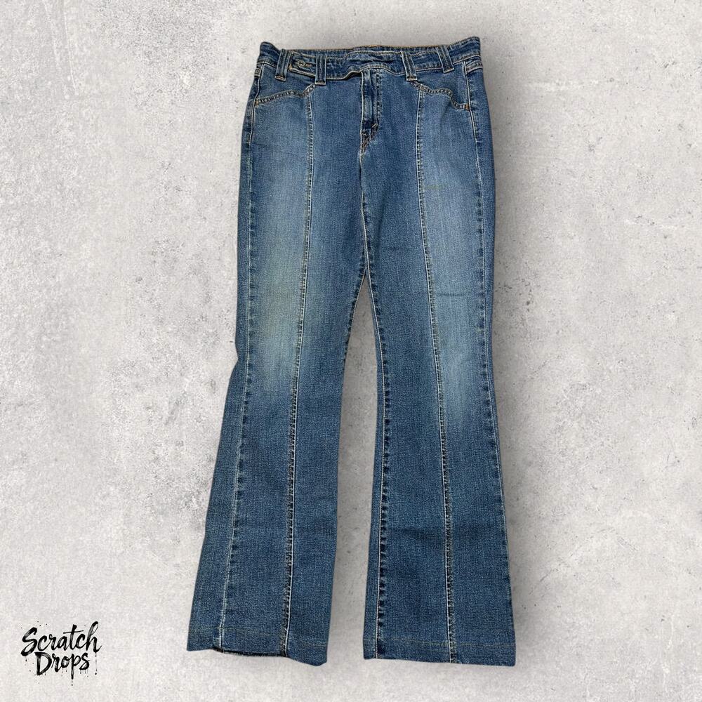 Levi's 11 JR M Bootcut Jeans Stylish Blue Denim Unique Stitching Women's Vintage